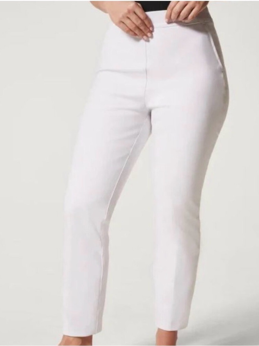 SPANX On The Go Slim Straight Ankle Pants White XL NWT